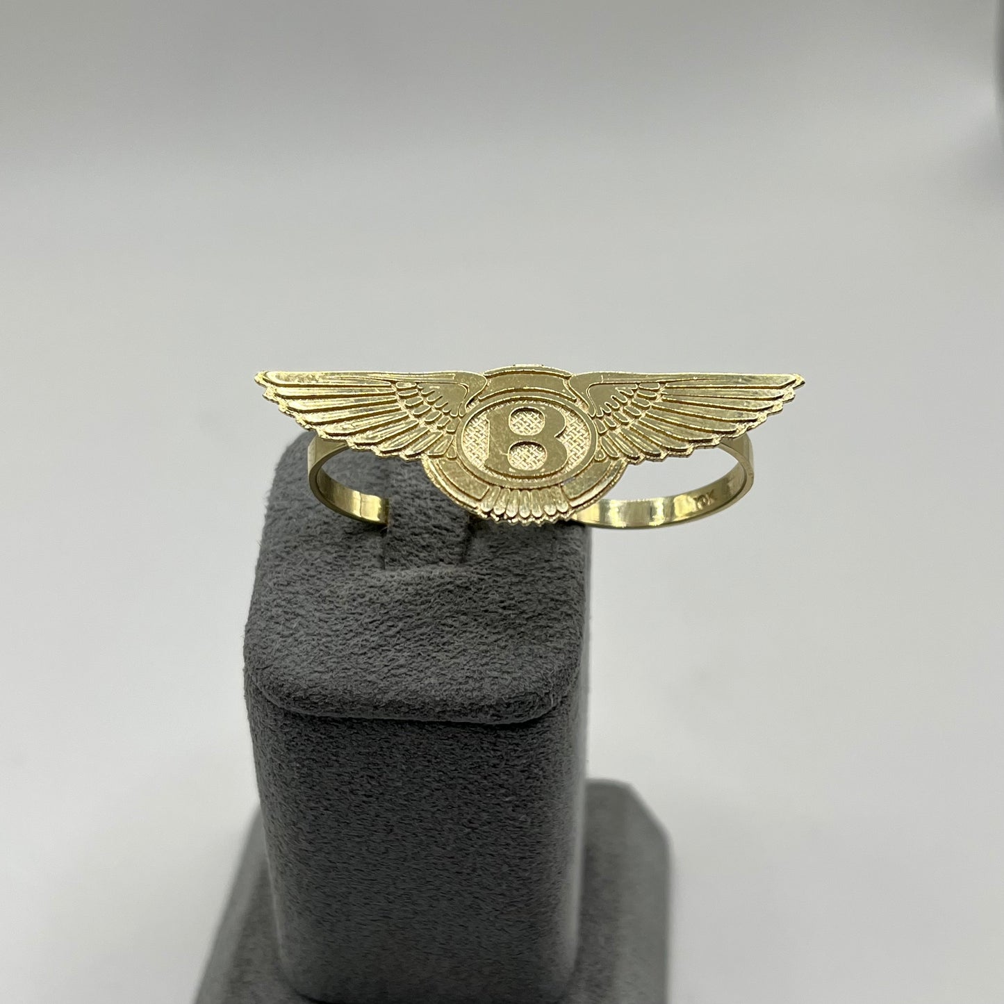 10k Gold B Wing Two Finger Ring