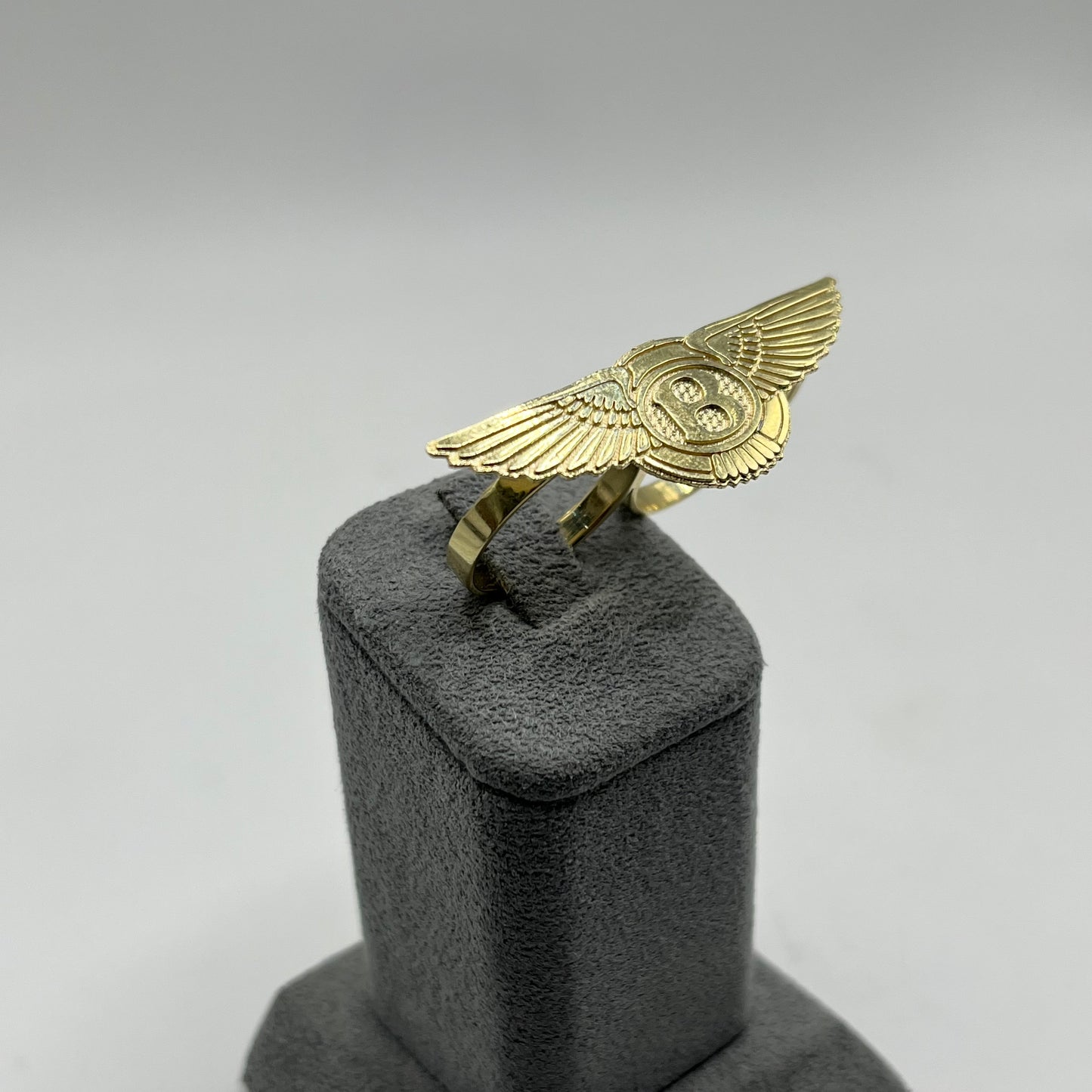 10k Gold B Wing Two Finger Ring
