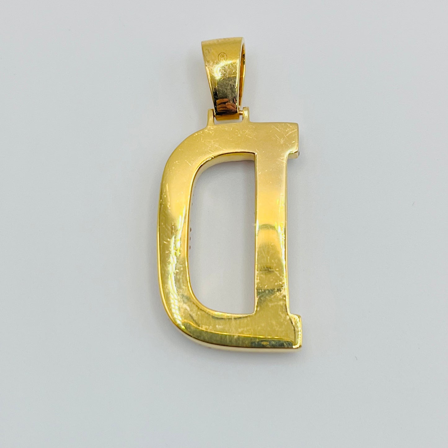 14K Diamond Initial Pendant (D)