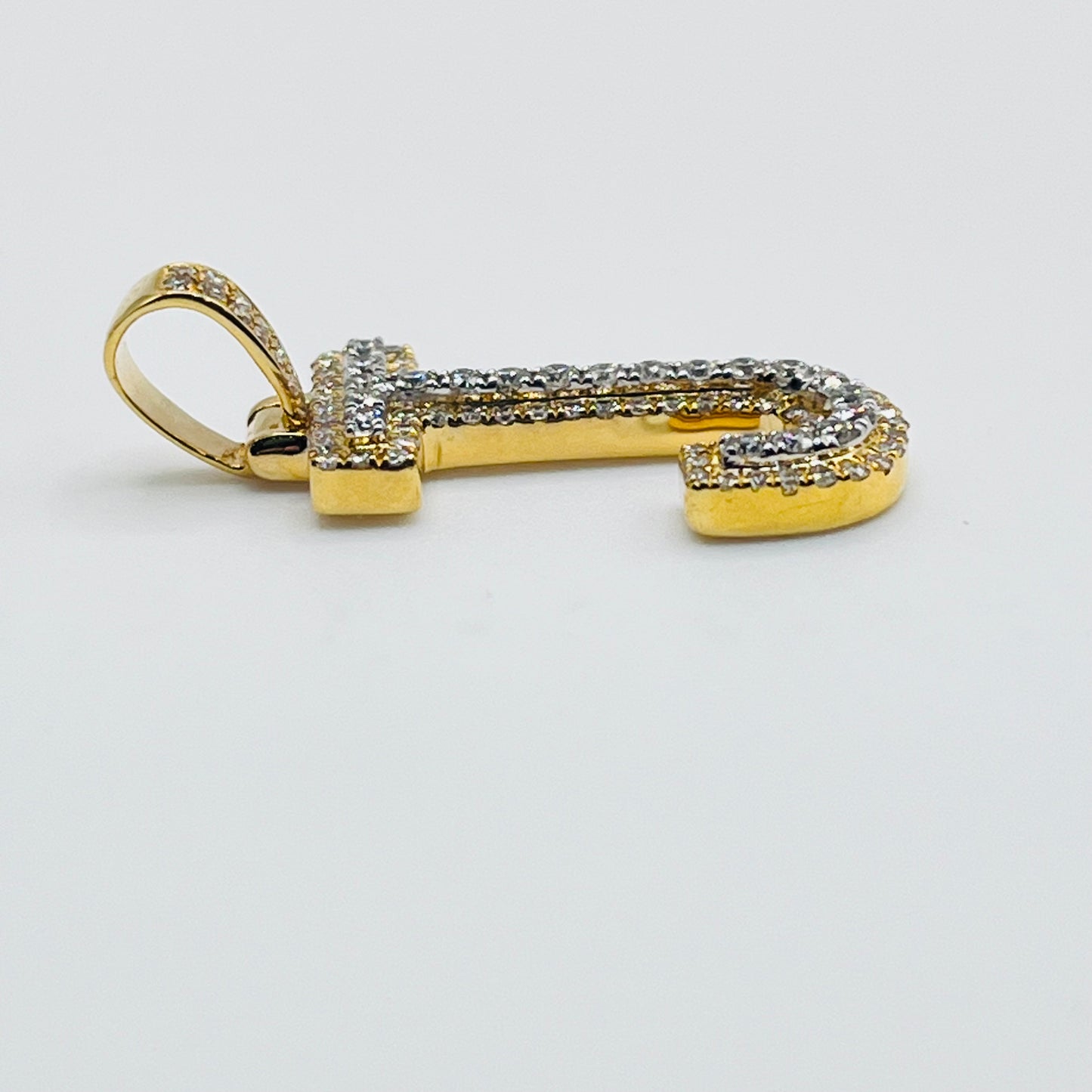 14K Gold Diamond Initial Pendant