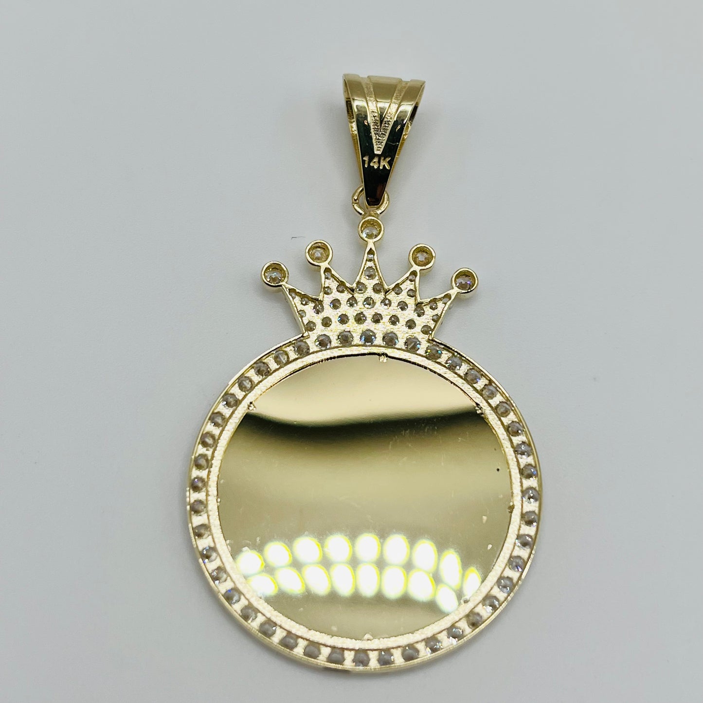 14K Gold Picture Pendant with Crown