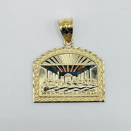 10K Gold Last Supper Shield Charm