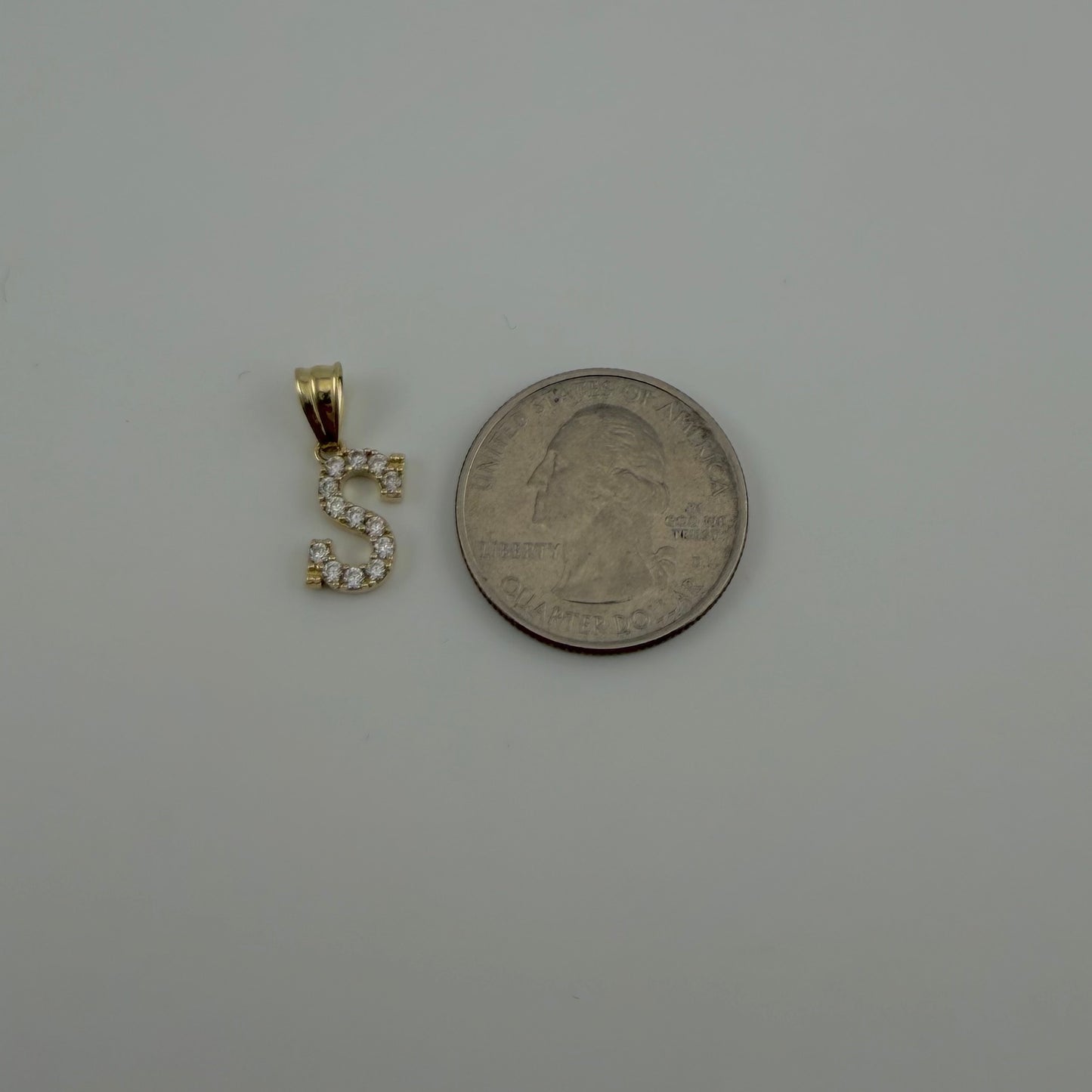 10k Gold Cz Initial Charm