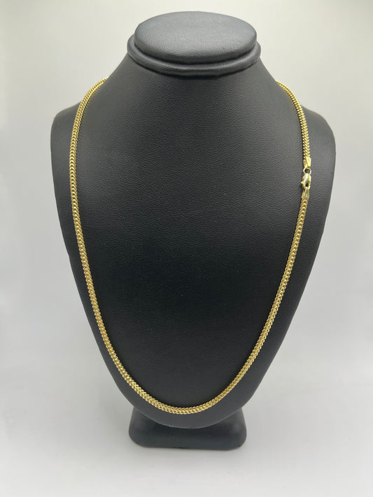 10K Gold 2.3mm Hollow Franco Chain