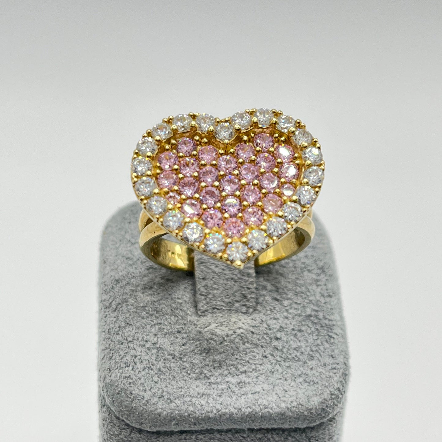 10K Gold Pink Heart Ring
