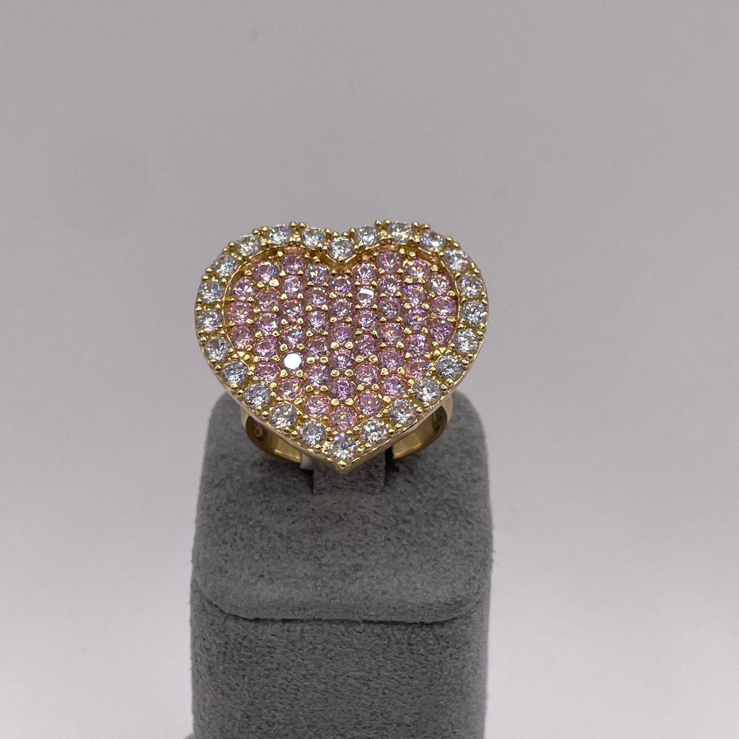 10K Gold Pink Heart Ring (large)
