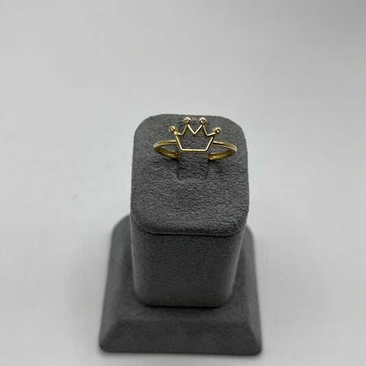 14k Gold Open Crown CZ Ring