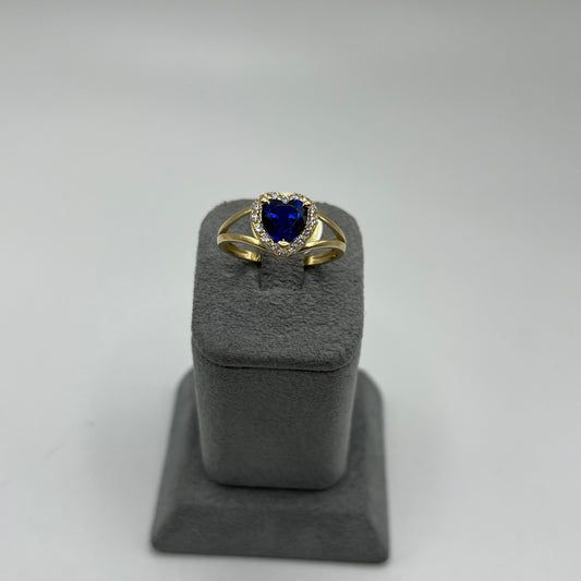 14k Gold Heart Birthstone Ring (Sapphire)