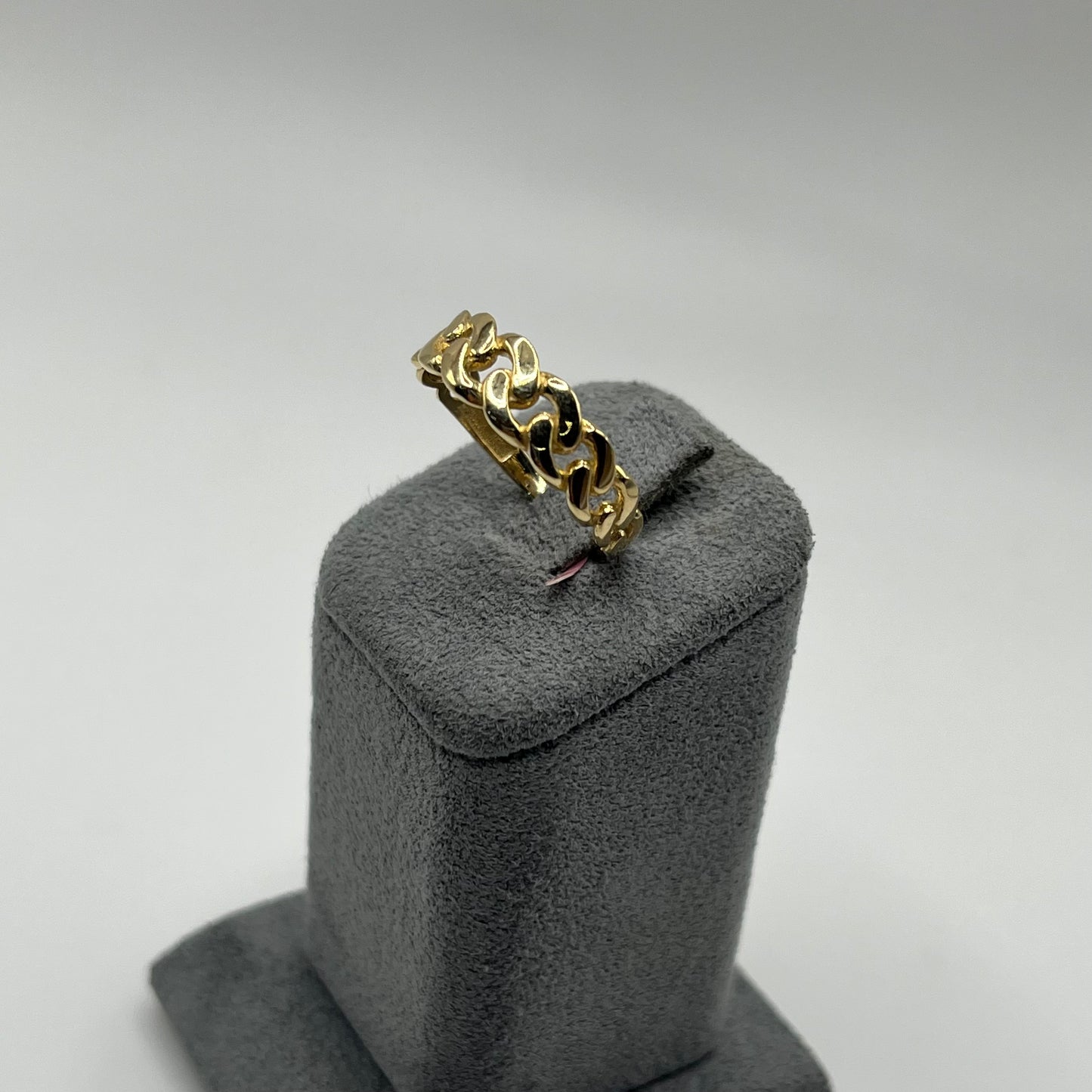 14K Gold Cuban Band Ring (Unisex)