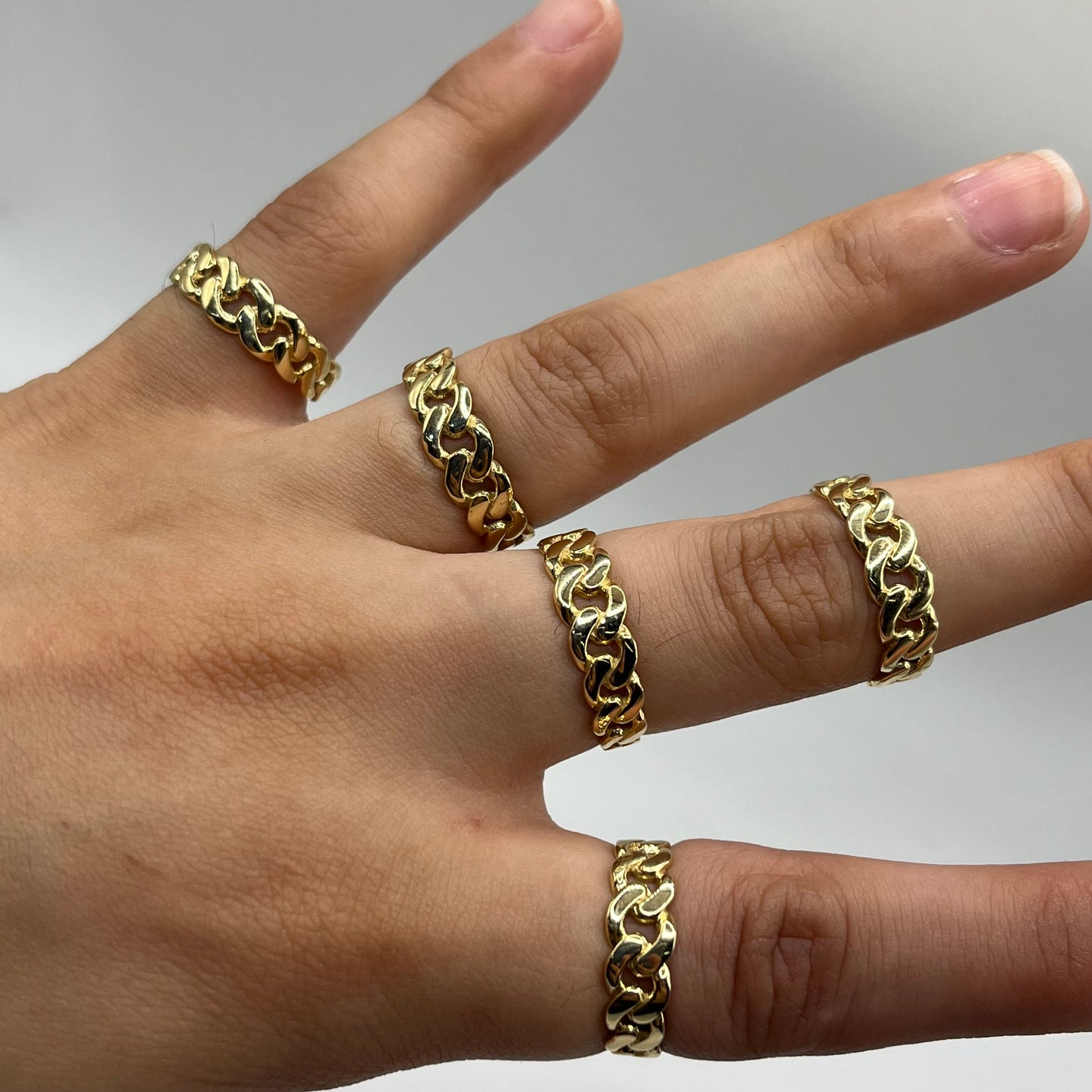 14K Gold Cuban Band Ring (Unisex)