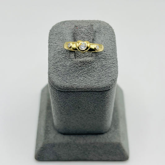 10k Gold Heart Cz Toe Ring
