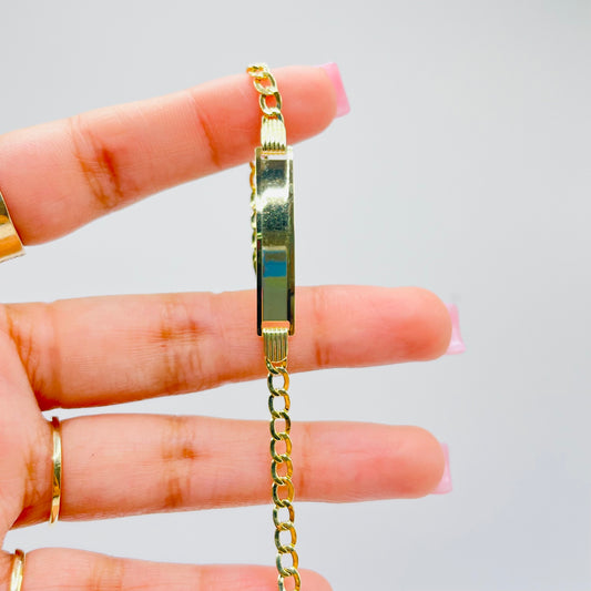 10K Gold 3.5mm Cuban ID Bracelet