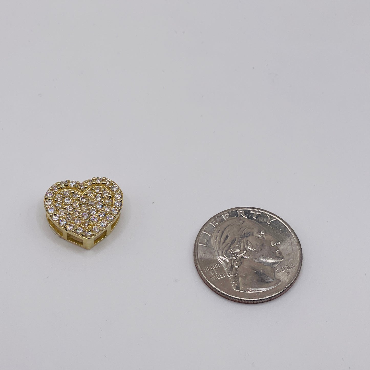 10K Gold White Heart Charm for RX chains (Sm)