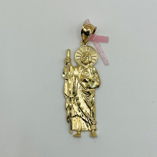 14K Solid Gold San Judas ( St Jude) Pendant (1.5")