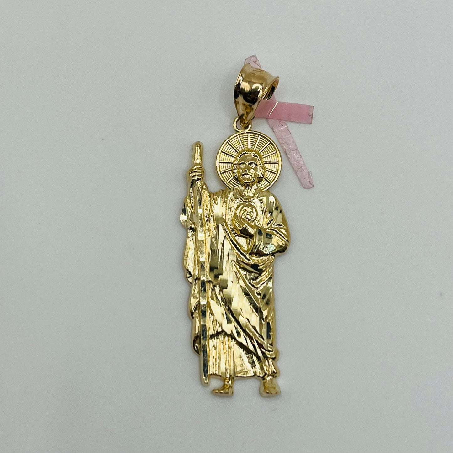 14K Gold San Judas (St Jude) Pendant | Face Size: 1.5"