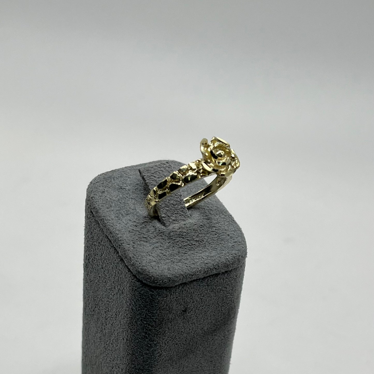 10k Gold Rose Nugget Thin Band Ring