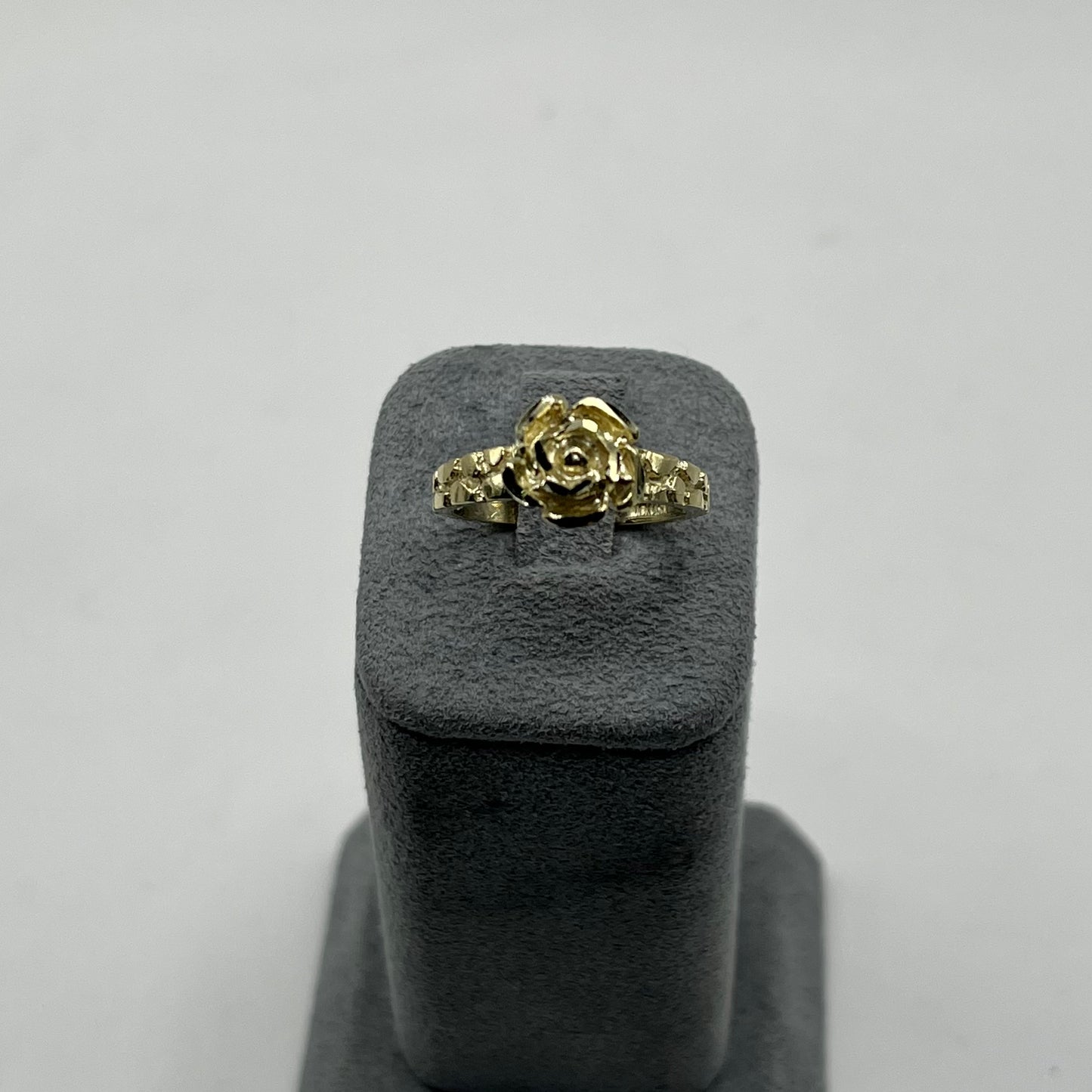 10k Gold Rose Nugget Thin Band Ring