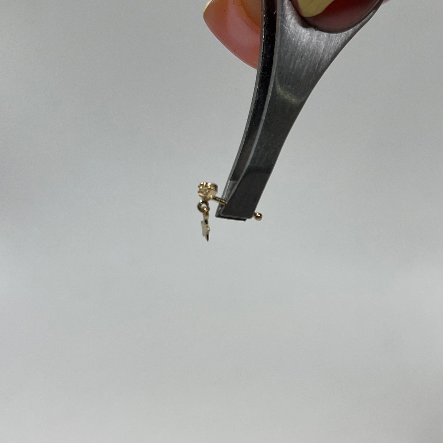 14k Gold Moon and dangling Star Nose Ring
