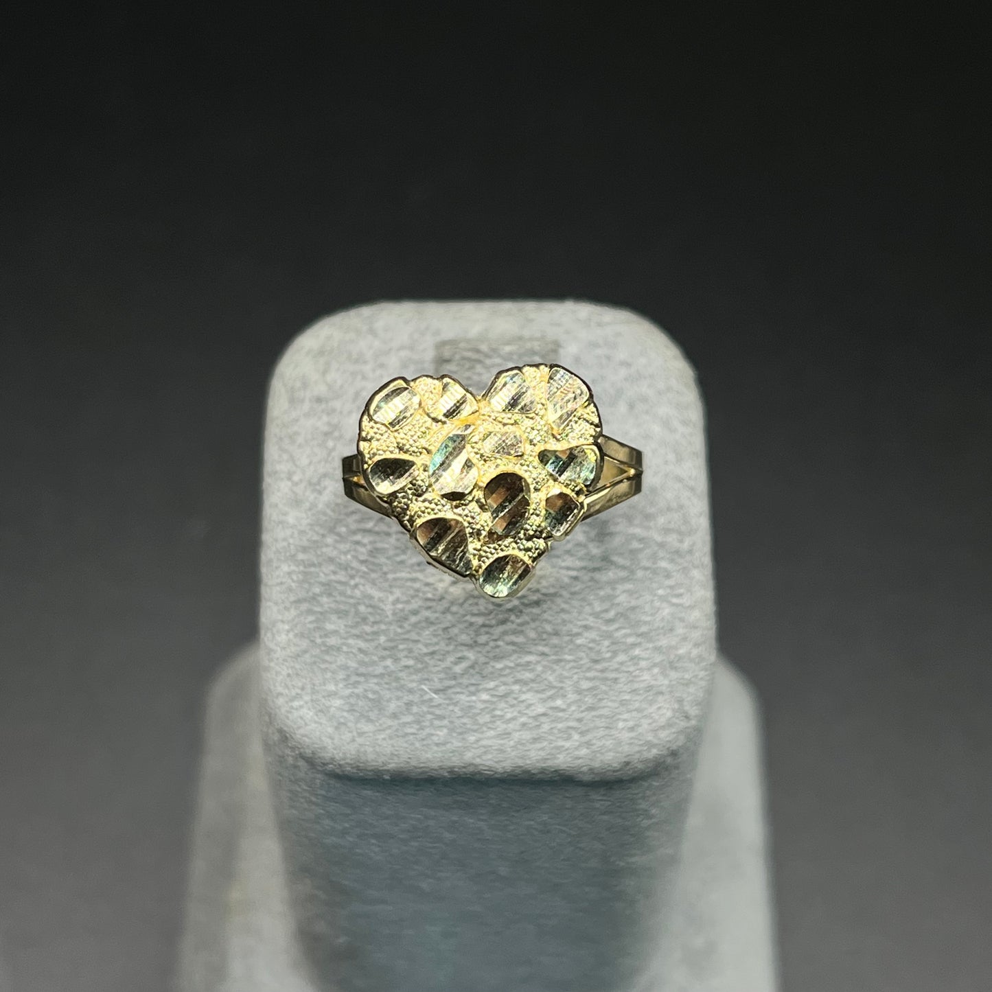 14K Gold Heart Nugget Ring (Large)