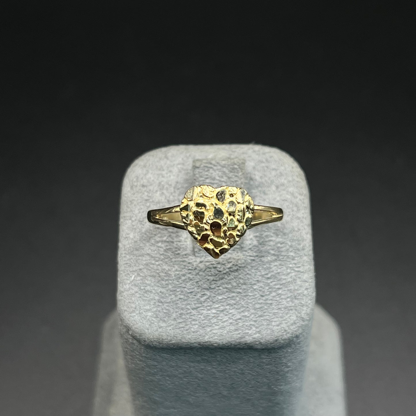 14K Gold Heart Nugget Ring (Medium 12-13mm)