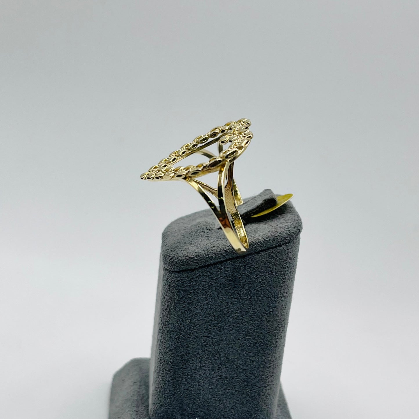 10K Gold 2-Finger RX Heart Ring