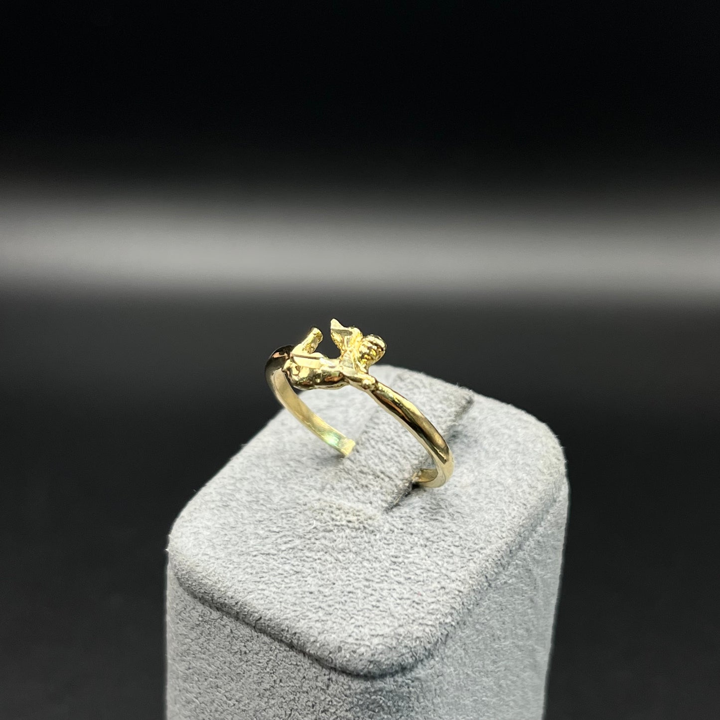 10K Gold Dainty Cherub (Angel) Ring