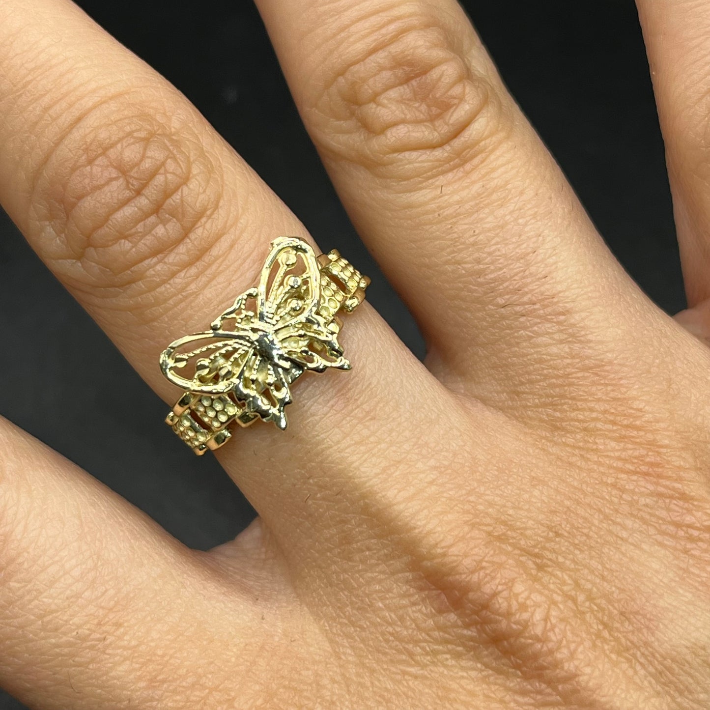 10K Gold RX Butterfly Ring