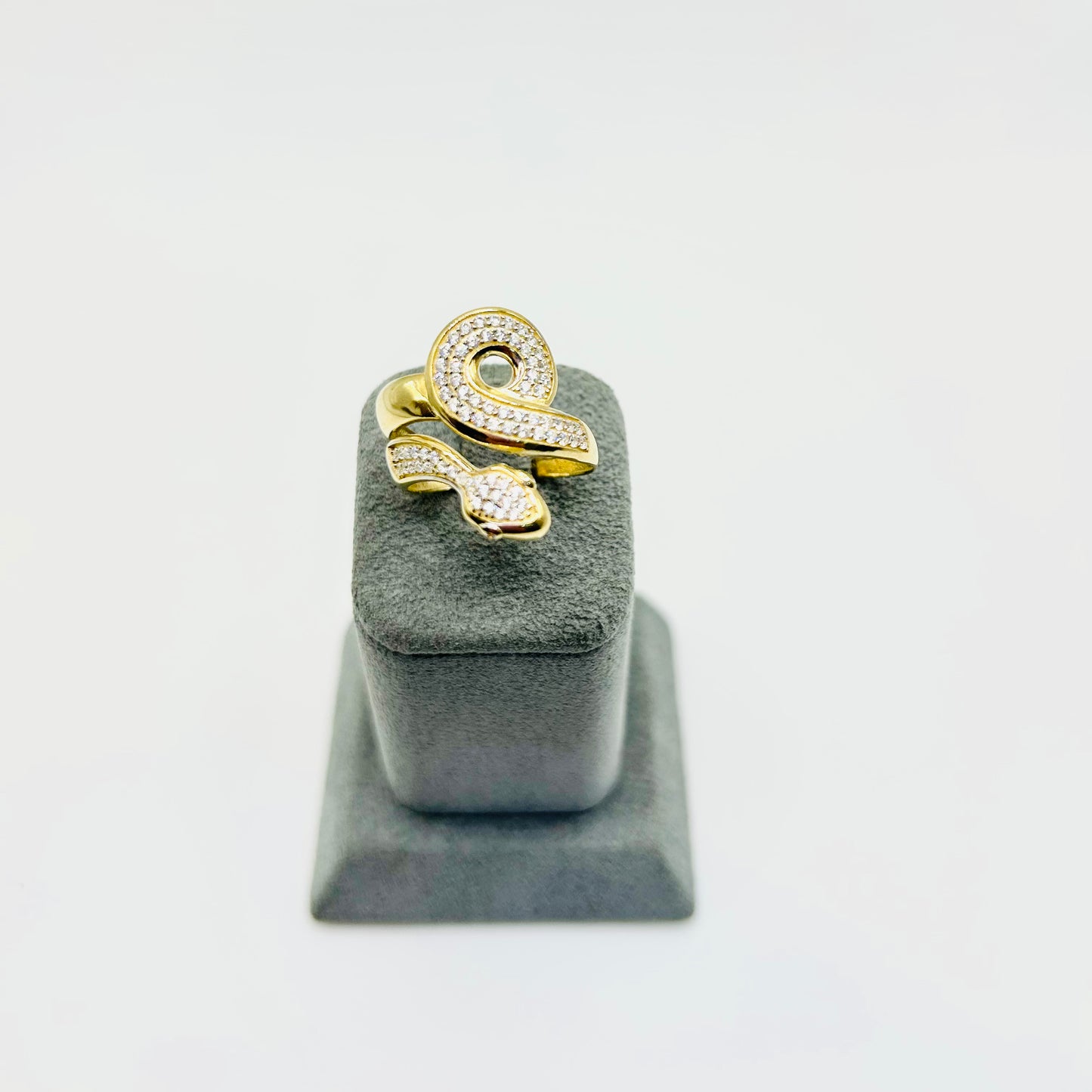 10K Gold CZ Snake Ring