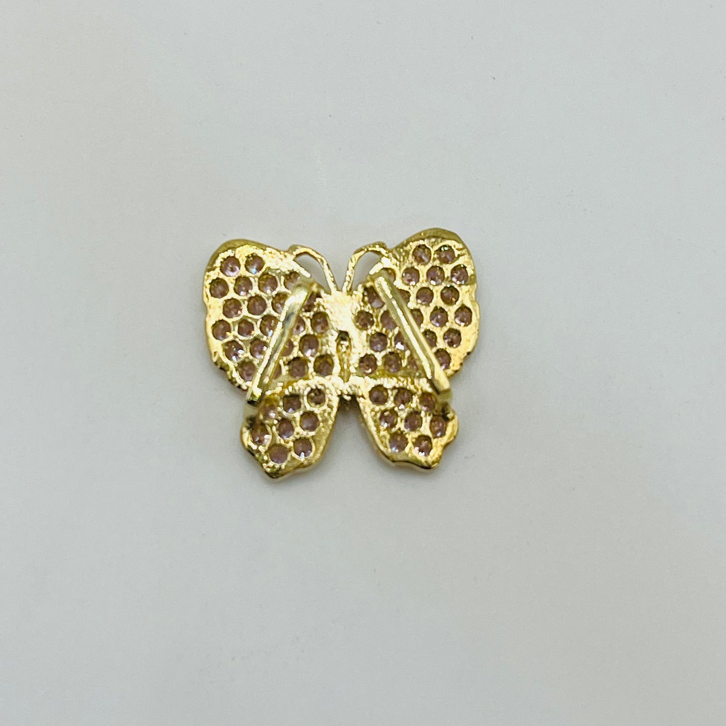 10K Gold Pink CZ Butterfly Slider Charm