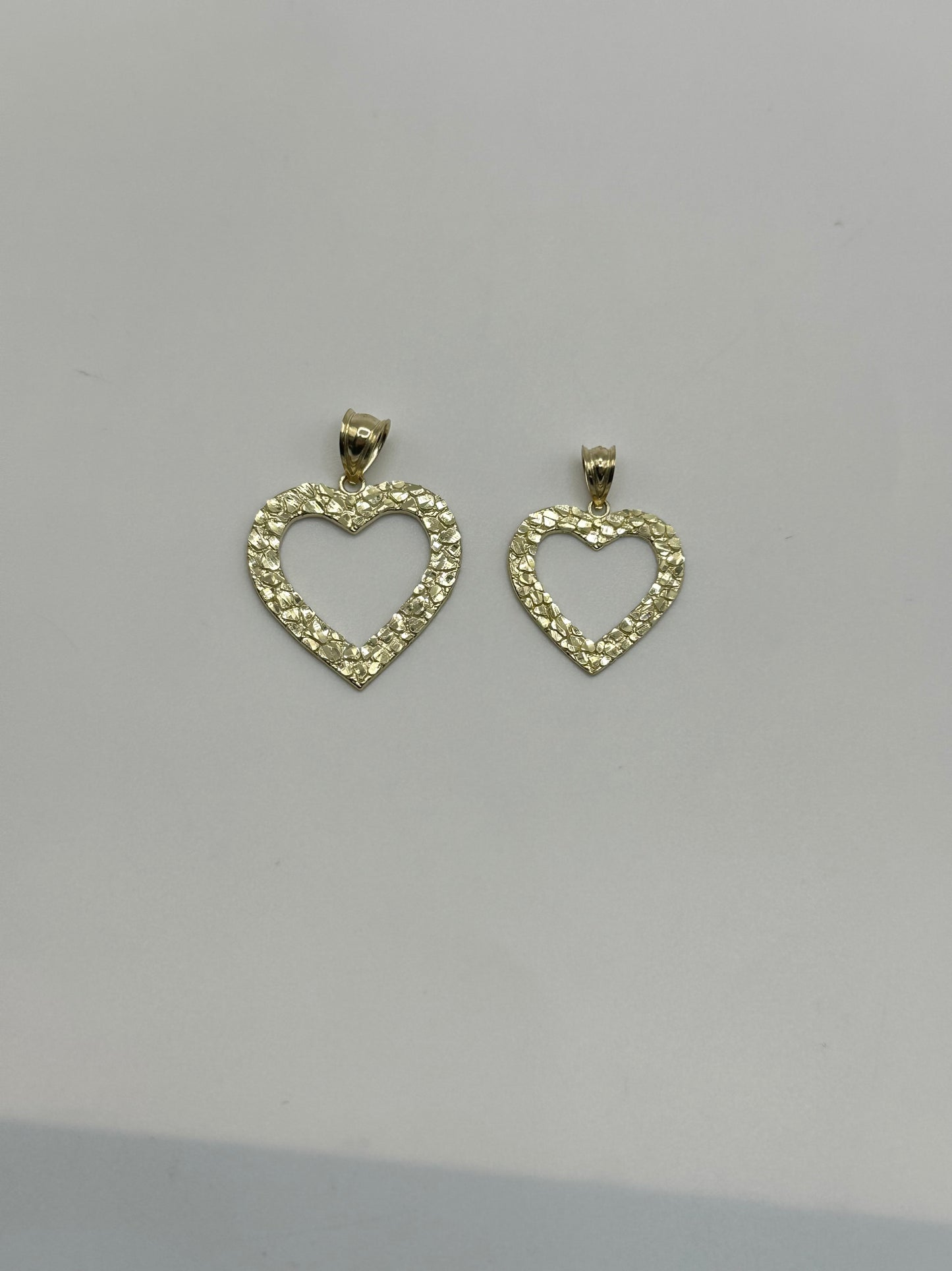 10k Gold Nugget Open Heart Charm (small)