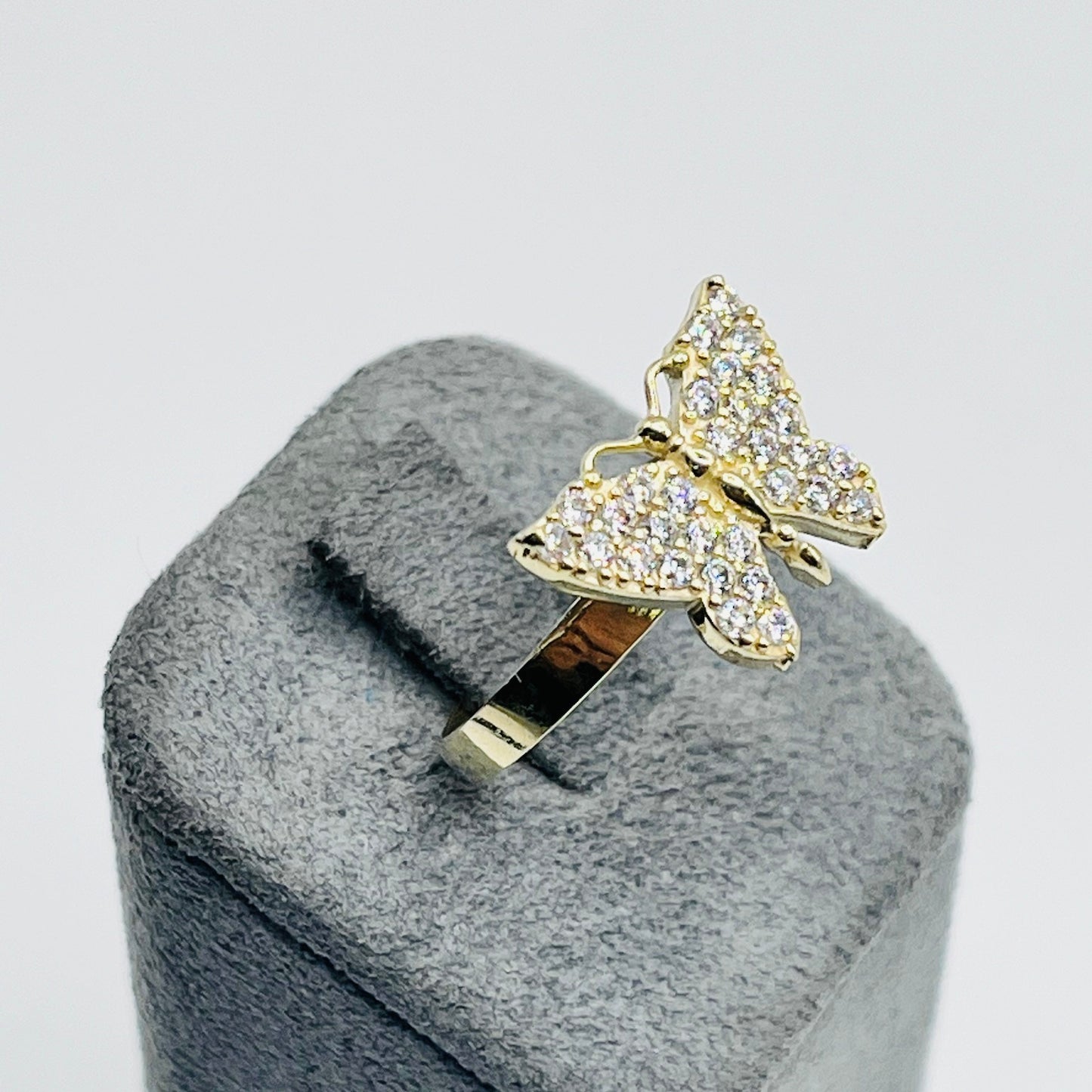 10K Gold White Butterfly Ring (sm)