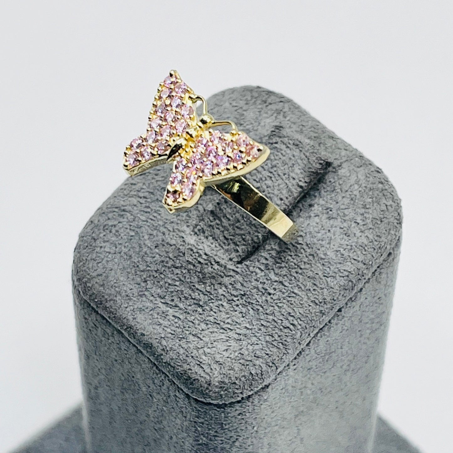 10K Gold Pink Butterfly Ring (sm)