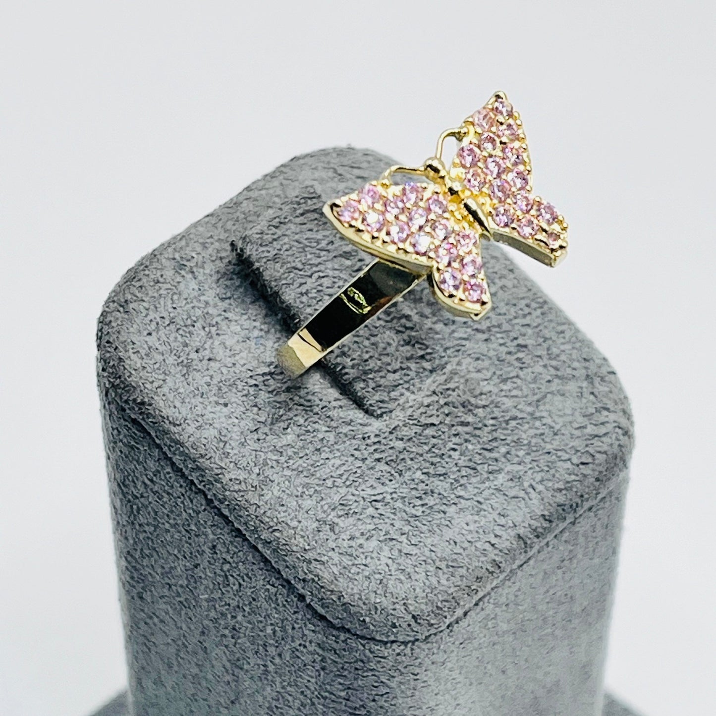 10K Gold Pink Butterfly Ring (sm)