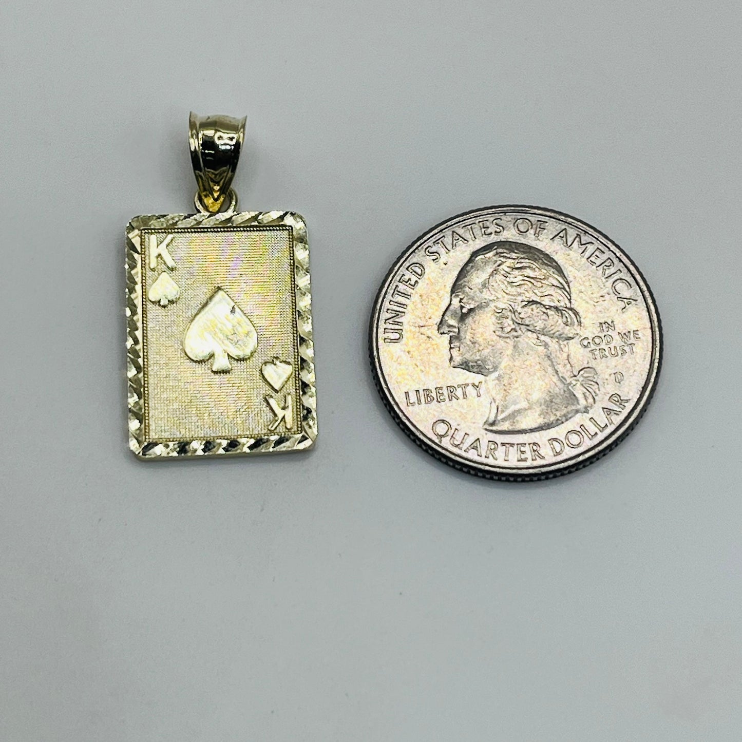 10K Gold King of Spades Charm