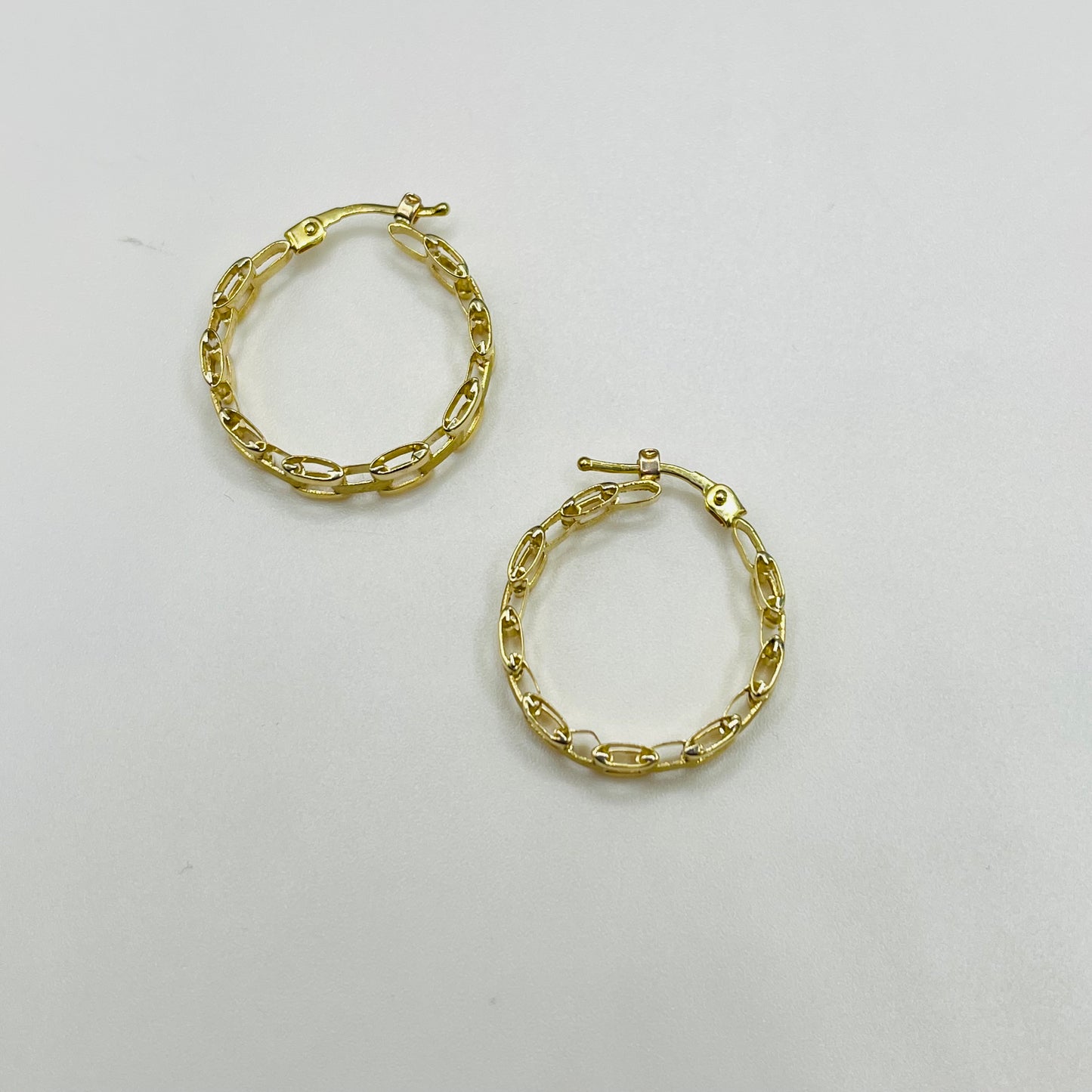 10K Gold RX Hoop Earrings (Medium, 0.9")
