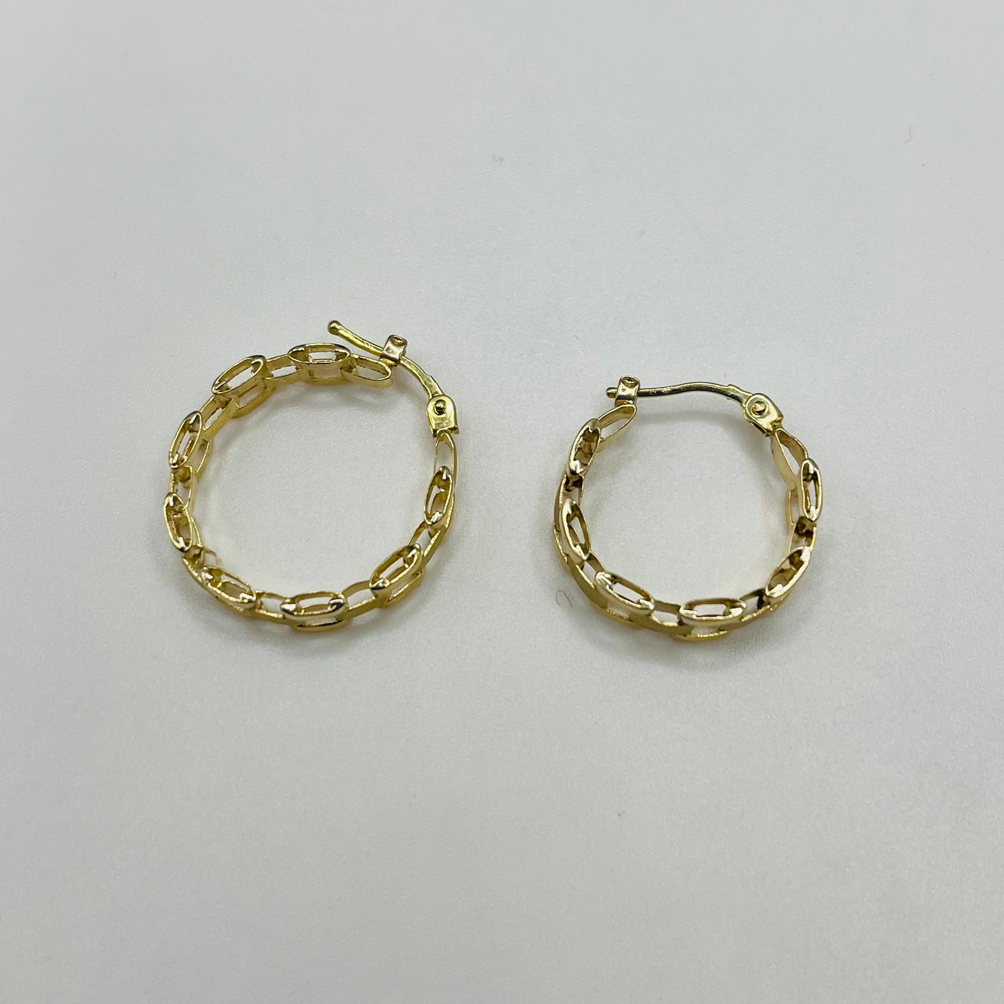 10K Gold RX Hoop Earrings (Medium, 0.9")