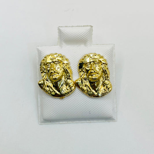 10K Gold Jesus Piece Earrings