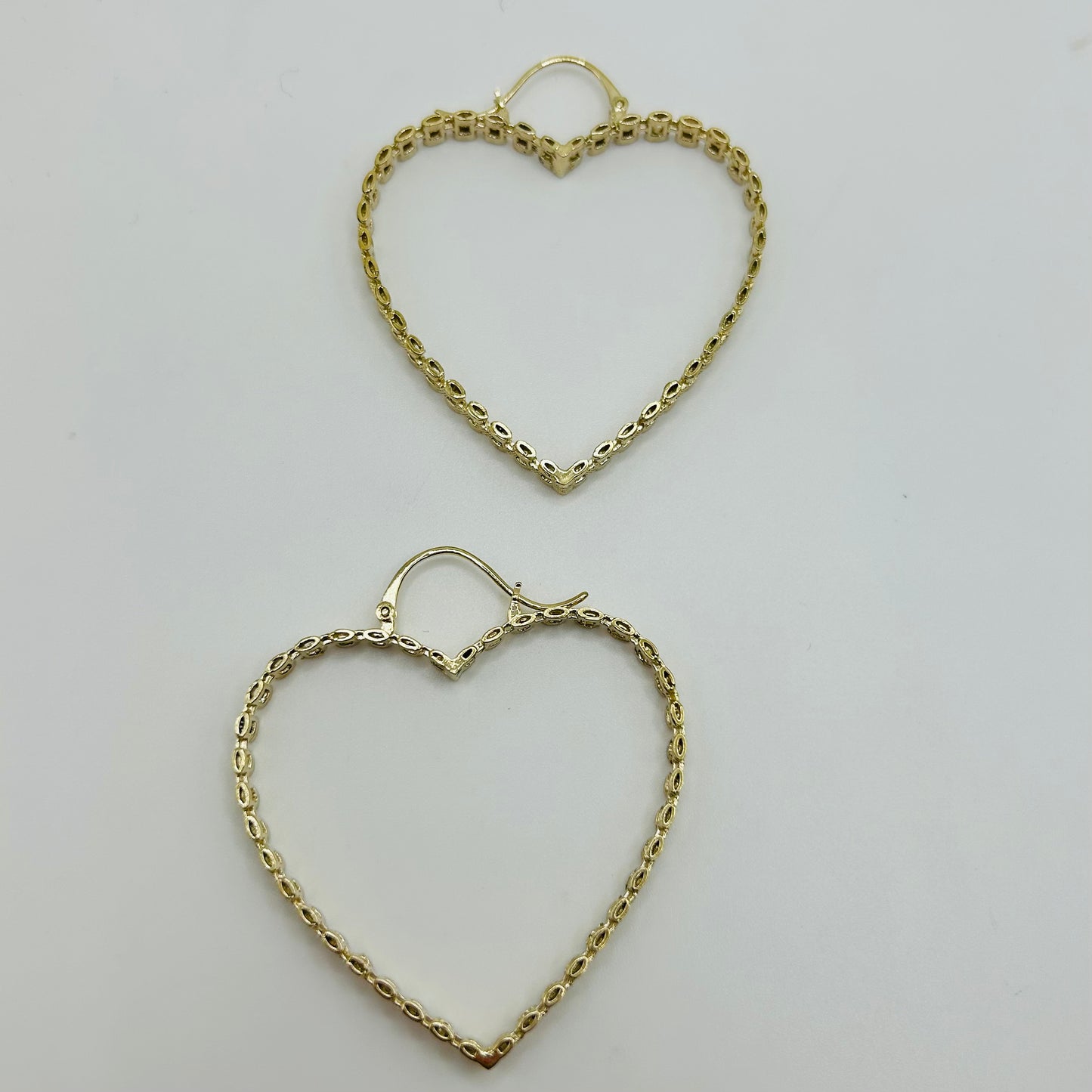 10k Gold RX Heart Hoops (50mm)