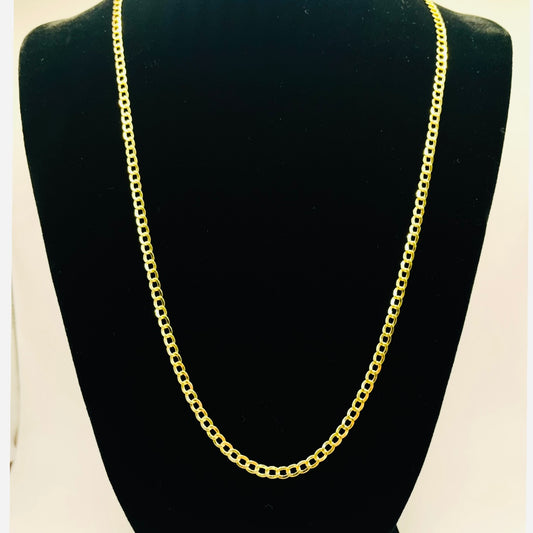 10K Gold 3mm hollow Cuban Chain