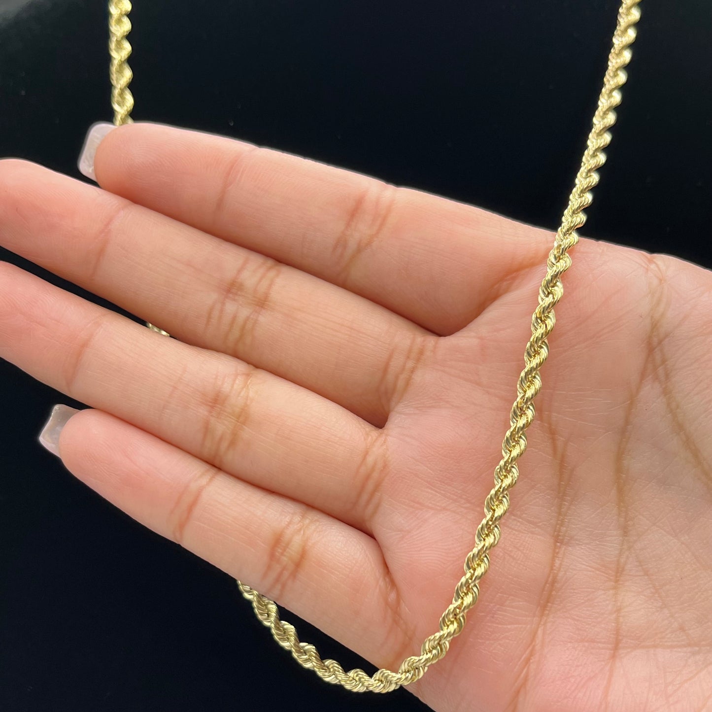 14K Gold 3MM Hollow Rope Chain