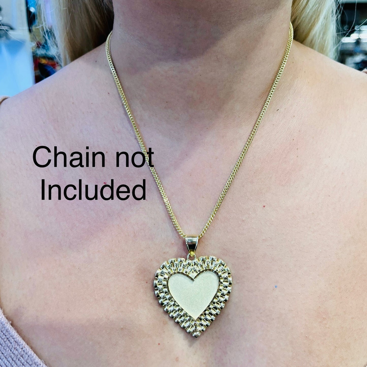 10K Gold RX Heart Picture Pendant