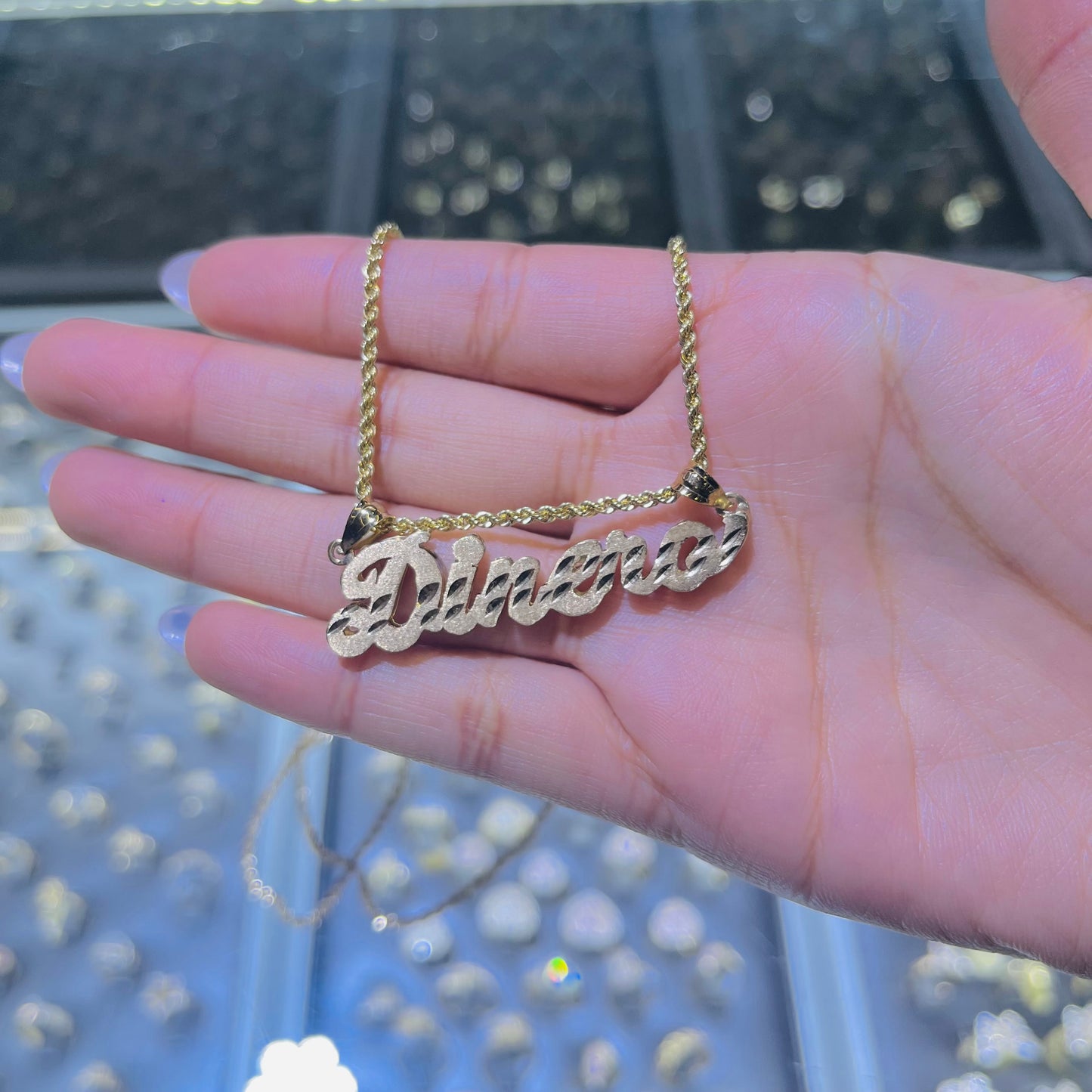 10K Gold Double Nameplate (custom)