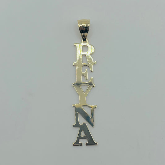 10K Gold High Polish Vertical Nameplate (custom)