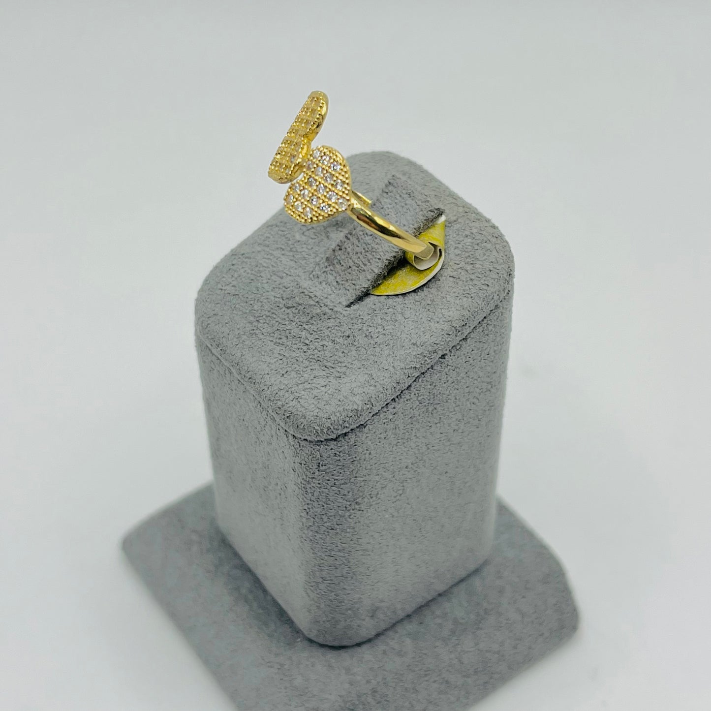 14k Double Cz Heart Ring