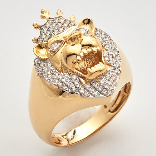 14k Gold Natural Diamond Crown of The Wild Ring