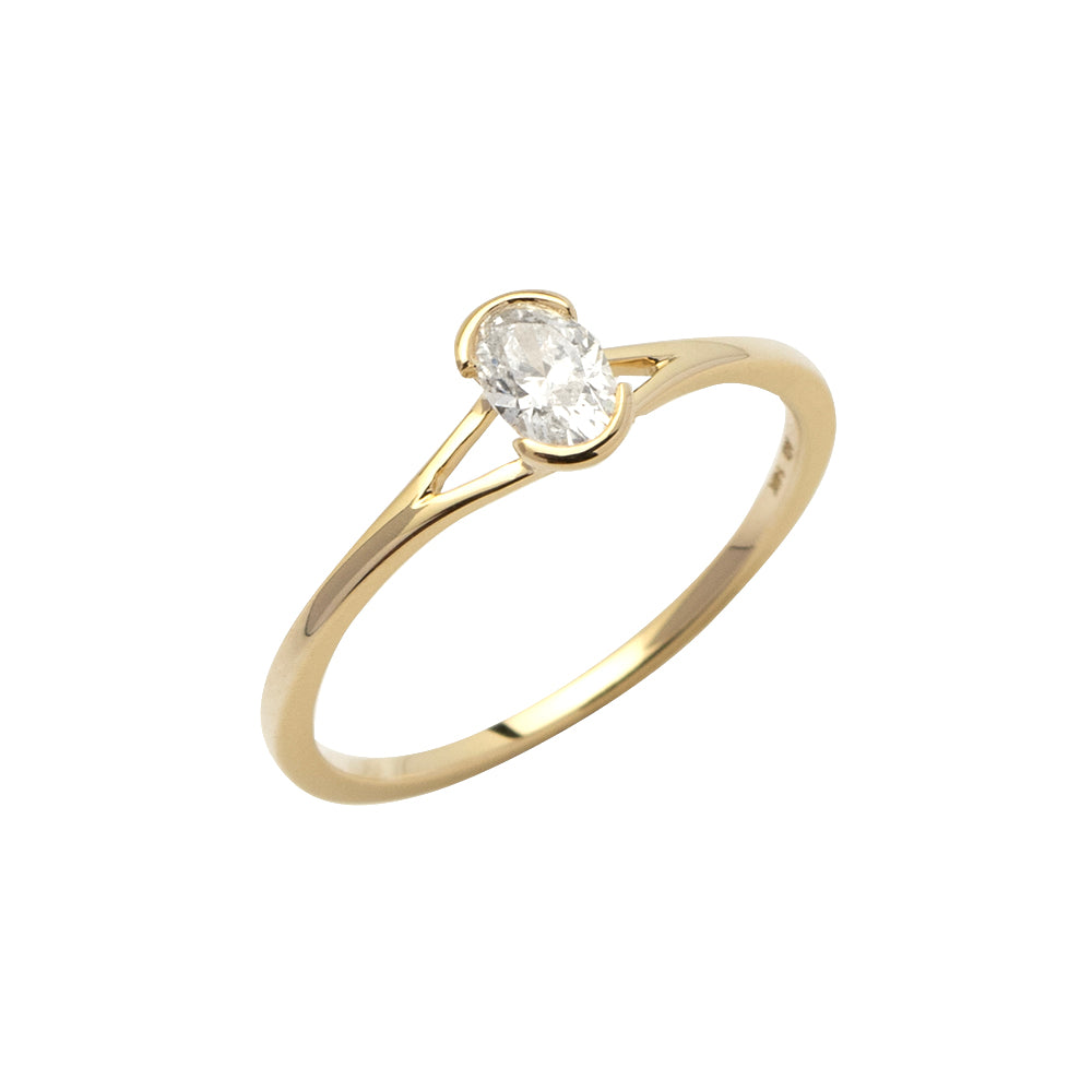14k Gold Natural Diamond Lumière Ring