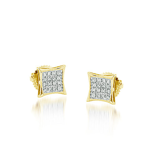 10k Gold Dazzling Kite Shaped Diamond Earrings