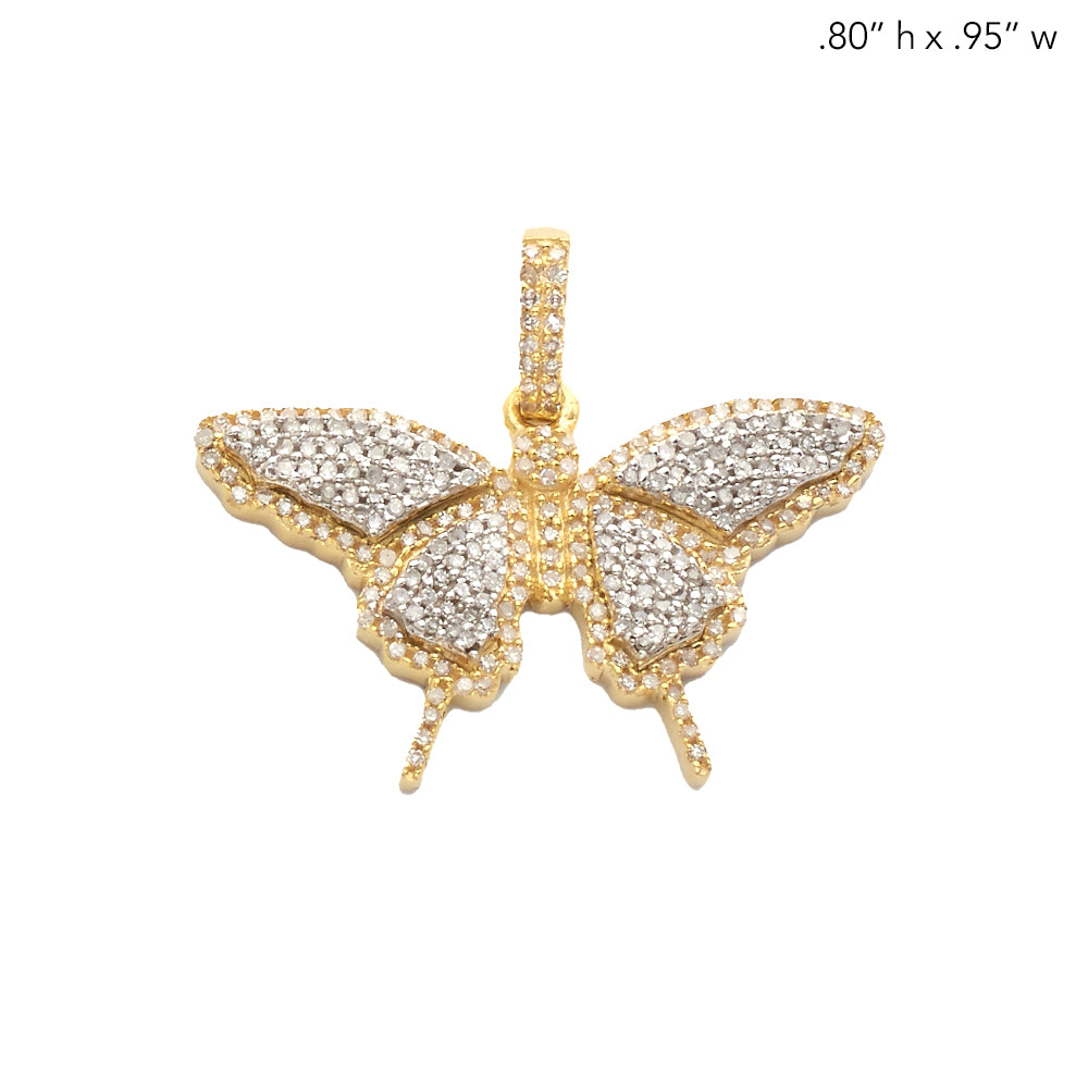 10K Y+W Gold DIamond Butterfly Charm