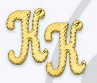 10K Gold Large Cursive Initial Earrings (shiny diamond cut finish)