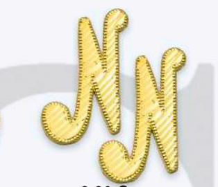 10K Gold Large Cursive Initial Earrings (shiny diamond cut finish)